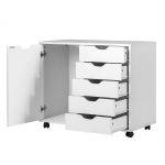Mobile Storage Unit with 5 Drawers and a Cupboard for Home/Office - Discount