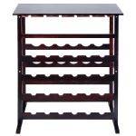 24 Bottle Wood Storage Wine Rack 18 Glass Holder Wine Display Stand Shelf - Sale , 57.95