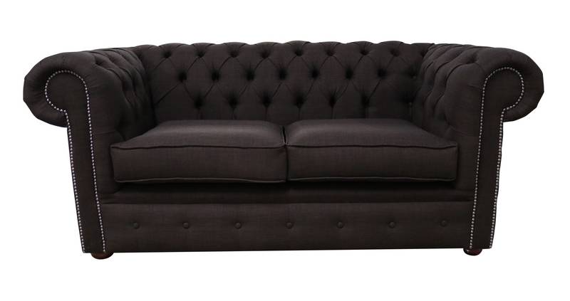Chesterfield 2 Seater Settee Charles Linen Sandlewood Brown Sofa Offer - Cheap , 515.09