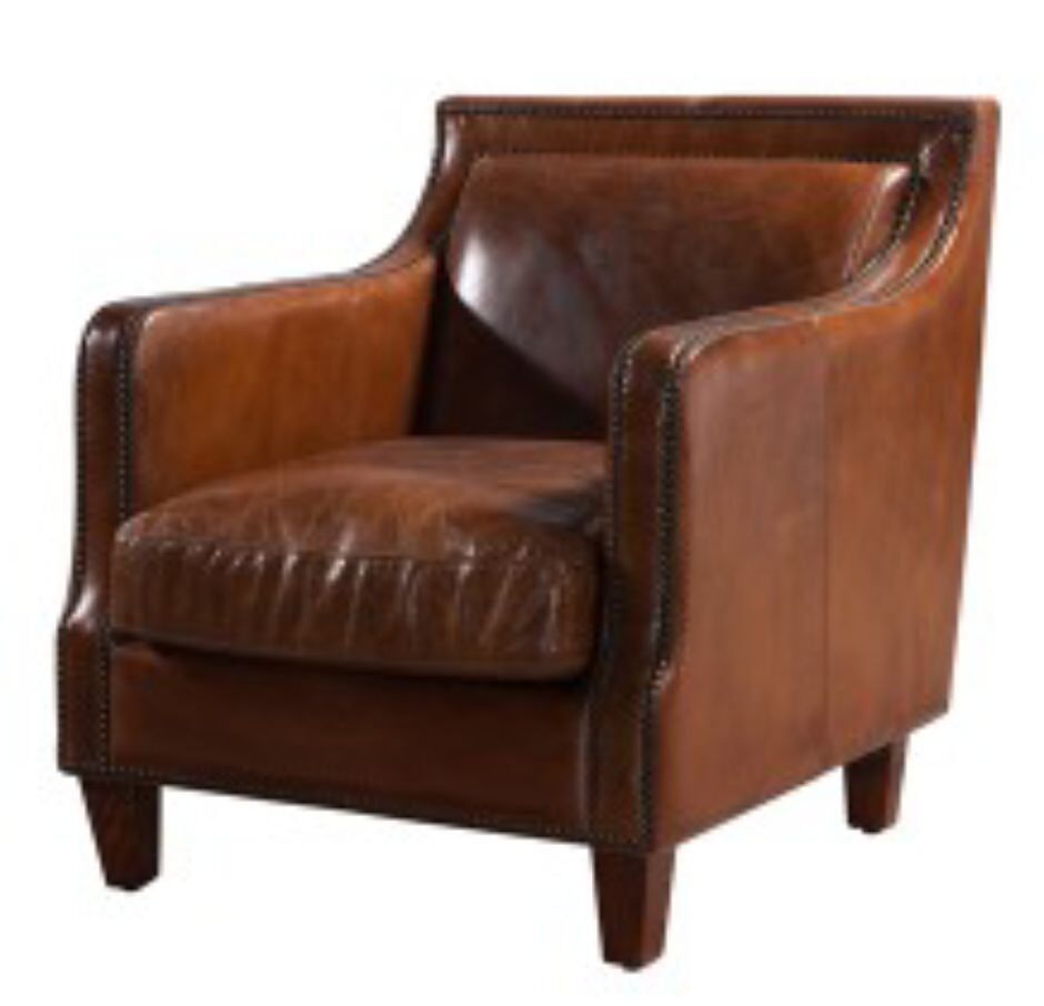 Chichester Vintage Distressed Leather Stud Armchair - Discount , 563.7