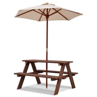Children's Garden Picnic Table Bench with Sun Umbrella - Cheap , 128.95