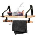 Wall Mounted Floating Shelves Hanging Storage Metal Frame with Hooks - Sale , 19.95