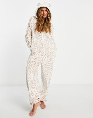 Loungeable leopard all in one in neutral leopard - Sale , 22