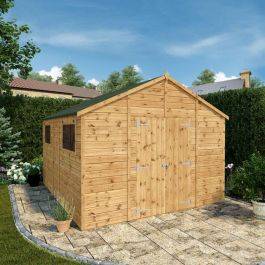 Adley 10' x 12' Premium Double Door Shiplap Modular Apex Workshop - Discount , 1399